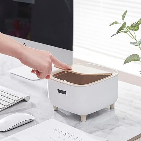 Minji Desktop Push Button Trash Bin